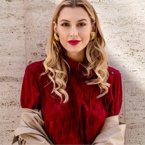 Dior Red Checkered Blouse